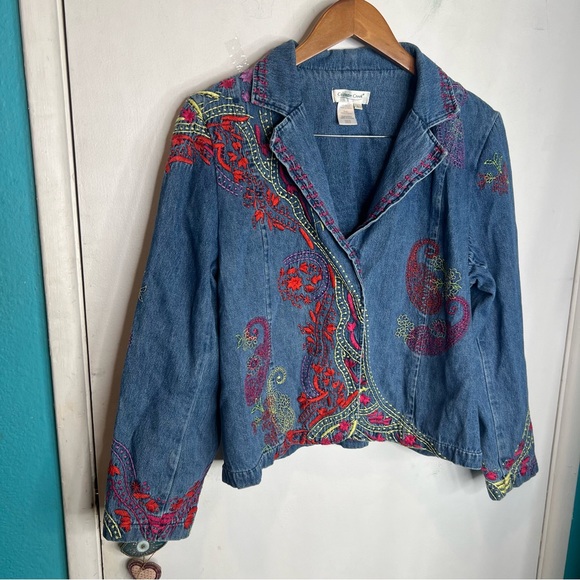 Cold water creek  embroidered colorful floral - Picture 1 of 9
